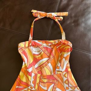 Becky & Max Orange Halter Flared Dress, Size 12